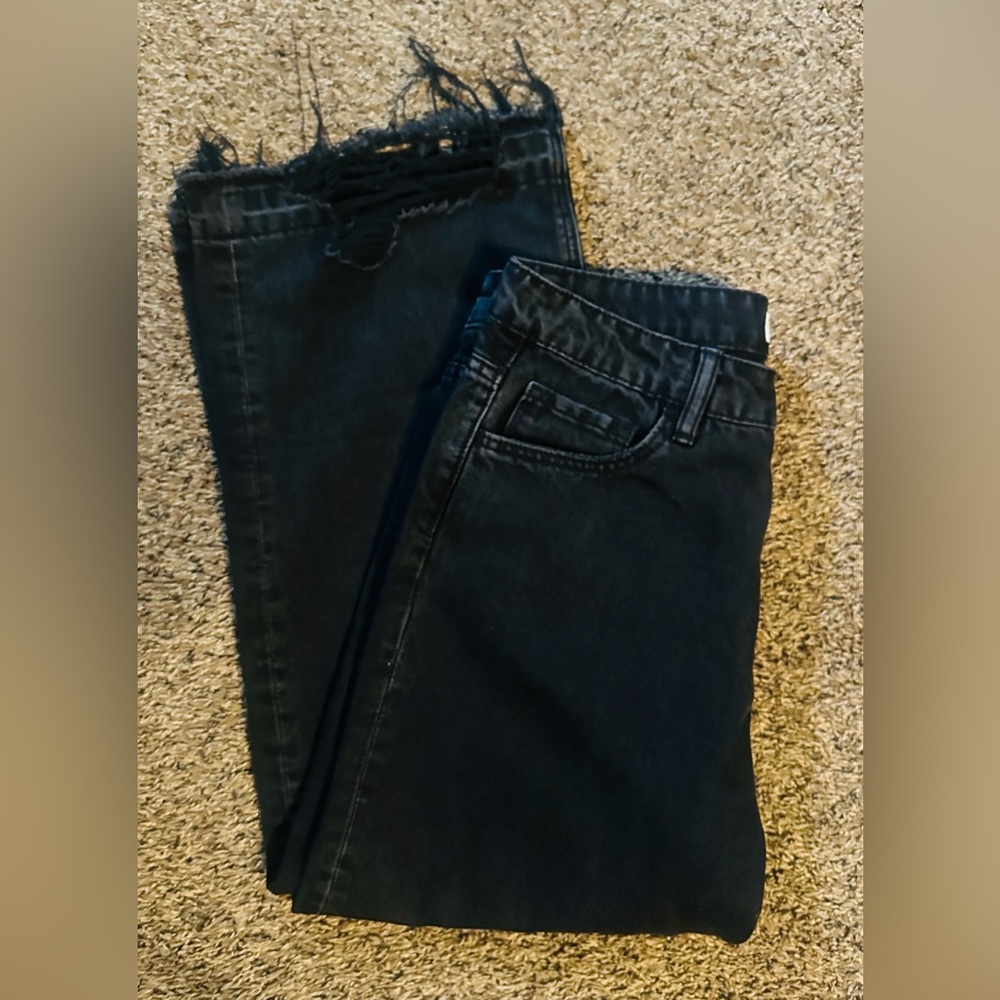 Vervet distressed Wide Leg Black Jeans. - Picture 13 of 13